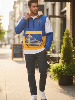 NWT FOCO Golden State Warriors Half-Zip Pullover Windbreaker XL